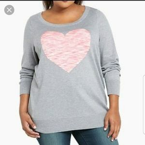 Torrid size 0 pink heart sweater